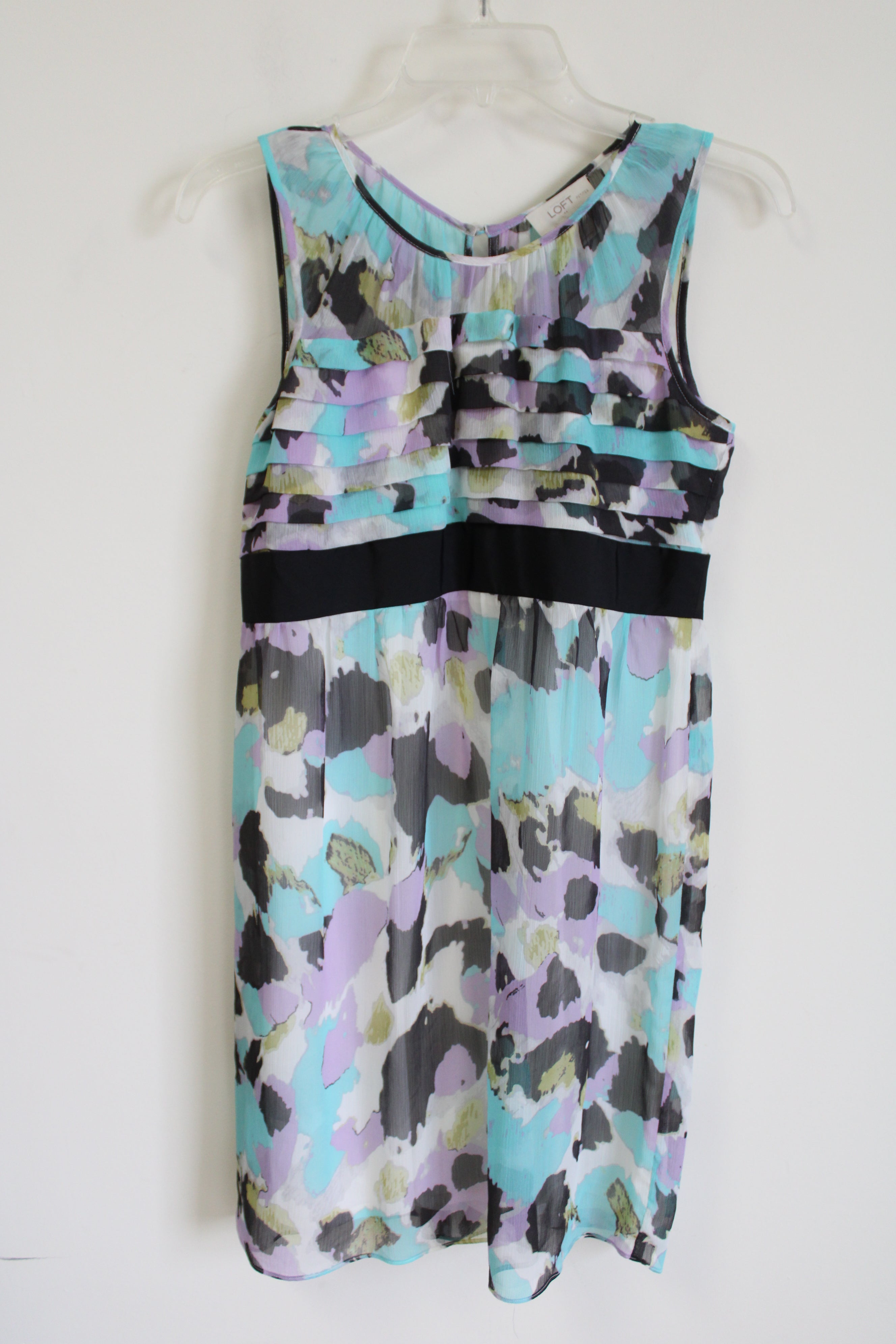 Ann Taylor LOGT Blue Chiffon Dress | 6 Petite