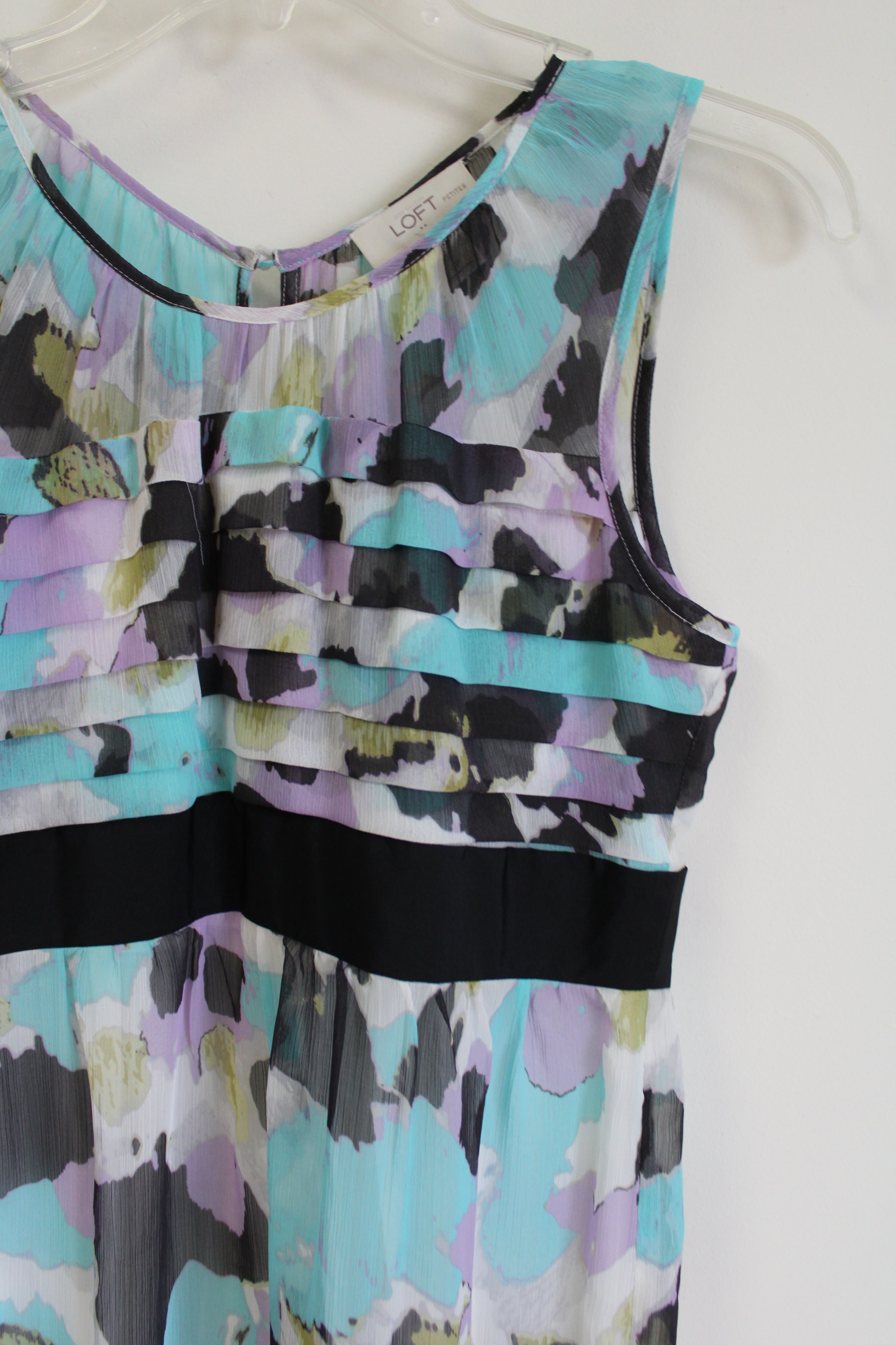 Ann Taylor LOGT Blue Chiffon Dress | 6 Petite
