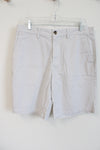 Old Navy Ultimate Slim White & Gray Patterned Shorts | 33
