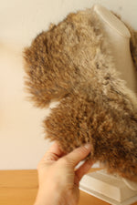 Vintage Genuine Fur Tan Brown and Gray Toned Collar