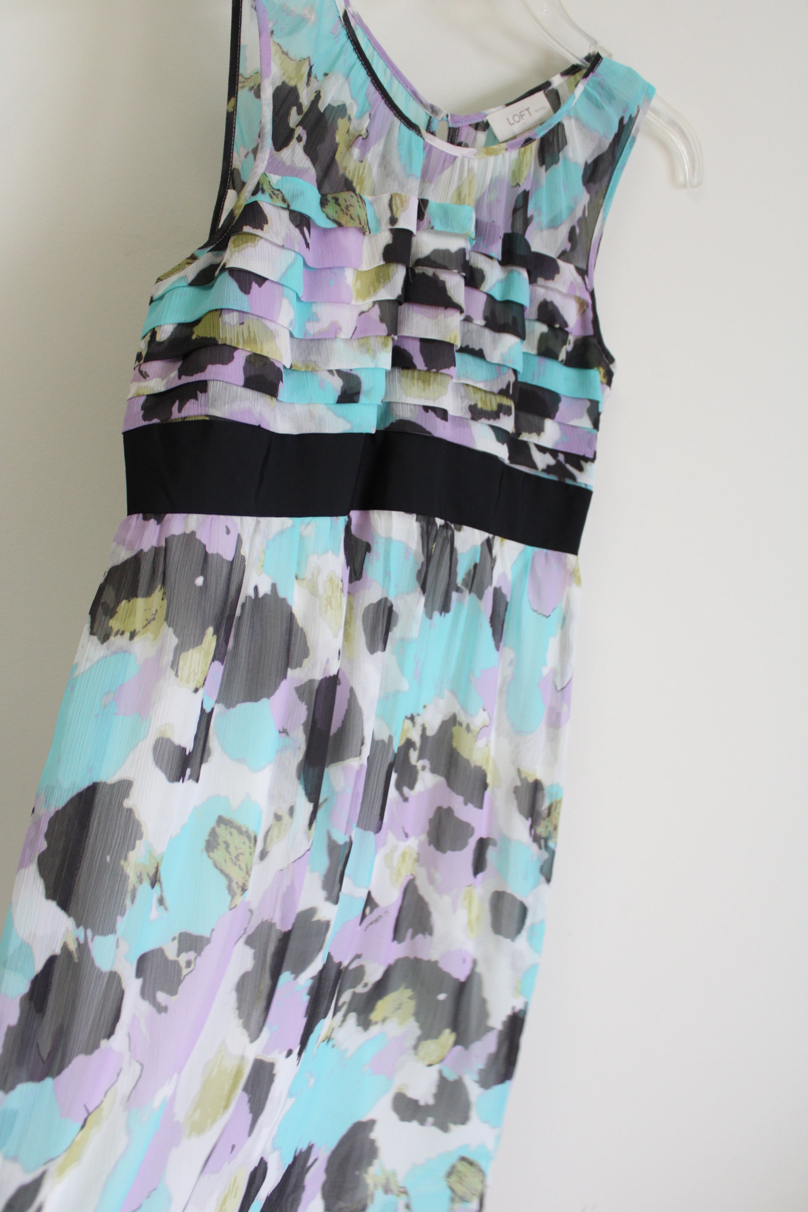Ann Taylor LOGT Blue Chiffon Dress | 6 Petite
