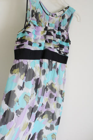 Ann Taylor LOGT Blue Chiffon Dress | 6 Petite