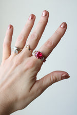 Pink Ruby 14K Yellow Gold Ring | Size 9