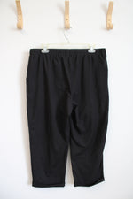 Zac & Rachel Black Elastic Waist Capri Pants | L