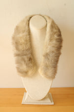 Vintage Light Gray Mink Fur Scarf with Silk Lining and Clasp