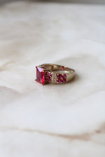 Pink Ruby 14K Yellow Gold Ring | Size 9