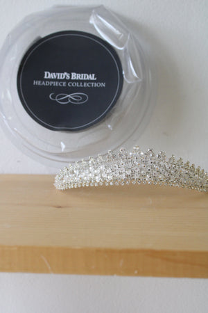 NEW David's Bridal Swarovski Crystal Silver Tiara