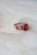 Pink Ruby 14K Yellow Gold Ring | Size 9