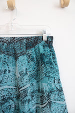 Jaclyn Smith Blue & Black Patterned Skirt | S