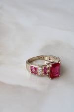Pink Ruby 14K Yellow Gold Ring | Size 9