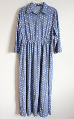 Shein Light Blue Polka Dotted Long Sleeved Dress | XXL