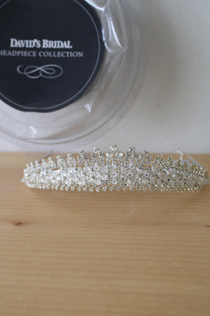 NEW David's Bridal Swarovski Crystal Silver Tiara