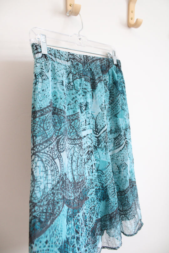 Jaclyn Smith Blue & Black Patterned Skirt | S