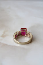 Pink Ruby 14K Yellow Gold Ring | Size 9