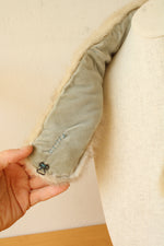 Vintage Light Gray Mink Fur Scarf with Silk Lining and Clasp