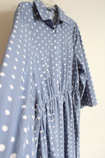 Shein Light Blue Polka Dotted Long Sleeved Dress | XXL