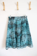 Jaclyn Smith Blue & Black Patterned Skirt | S