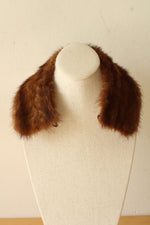 Vintage Brown Mink Fur Collar Wrap or Neck Scarf with Satin Lining and Clasp