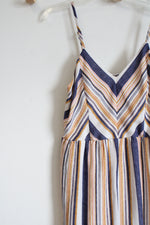 Xhilaration Blue Yellow Striped Jumpsuit | M