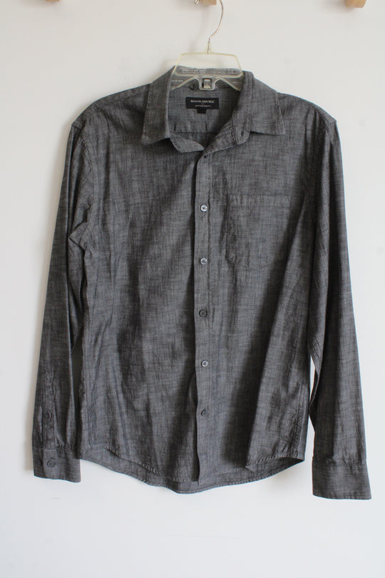 Banana Republic Soft Wash Slim Fit Gray Button Down Shirt | M
