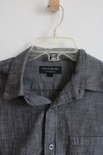 Banana Republic Soft Wash Slim Fit Gray Button Down Shirt | M