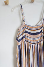 Xhilaration Blue Yellow Striped Jumpsuit | M