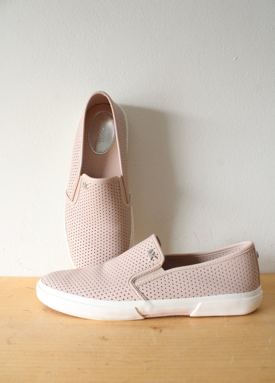 MICHAEL Michael Kors Light Pink Leather Slip-On Shoes | Size 8.5