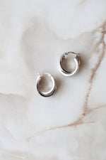 14KT White Gold Twist Hoop Earrings