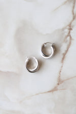 14KT White Gold Twist Hoop Earrings