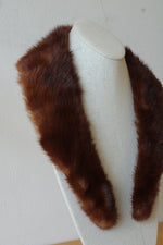 Vintage Brown Fur Collar Wrap or Scarf
