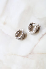 14KT White Gold Twist Hoop Earrings