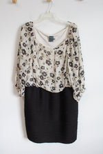 Gabby Skye lack Tan Floral Dress | 18W