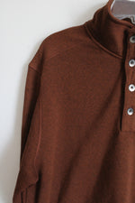 Van Heusen Fleece Lined Brown Pullover Sweatshirt | XL