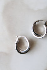 14KT White Gold Twist Hoop Earrings