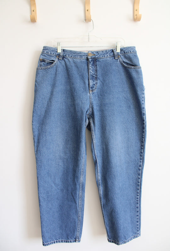 Lands' End Relaxed Fit Tapered Leg Traditional Waist Jeans | 16W