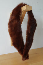 Vintage Brown Fur Collar Wrap or Scarf