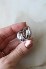 14KT White Gold Twist Hoop Earrings