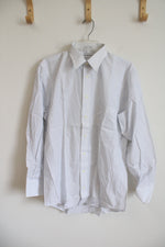 NEW Burberry's White Blue Pinstripe Button Down Shirt | 15 1/2-33