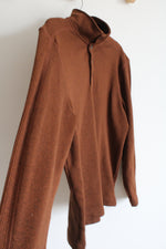 Van Heusen Fleece Lined Brown Pullover Sweatshirt | XL