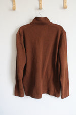 Van Heusen Fleece Lined Brown Pullover Sweatshirt | XL