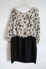 Gabby Skye lack Tan Floral Dress | 18W