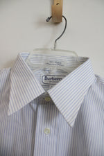 NEW Burberry's White Blue Pinstripe Button Down Shirt | 15 1/2-33