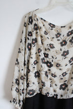 Gabby Skye lack Tan Floral Dress | 18W