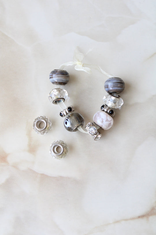 Glass & Silver Beads | Set Of 11