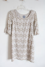 Rabbit Rabbit Rabbit Lace White Tan Dress | 10