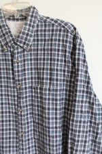 Arrow Blue Flannel Button Down Shirt | XL