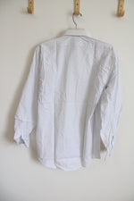 NEW Burberry's White Blue Pinstripe Button Down Shirt | 15 1/2-33