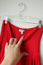 Patrons Of Peace Red Smocked Maxi Dress | XS