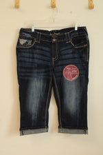NEW Ariah Jeans Curvy Fit Capris with Tan Stitching | 14