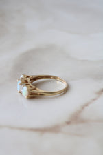 14K Yellow Gold Tri-Stone Opal Ring | Size 9